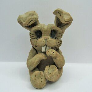 Max Hindt "Big Eyed Bunny" Hand Made Clay Sculpture